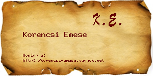Korencsi Emese névjegykártya
