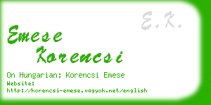 emese korencsi business card